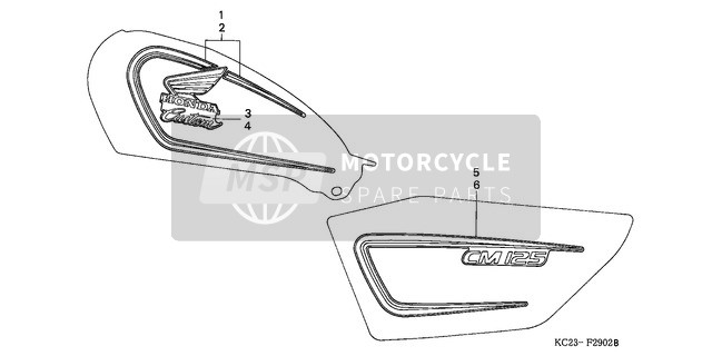 Honda CM125C 1992 Bande (3) pour un 1992 Honda CM125C